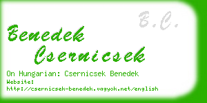 benedek csernicsek business card